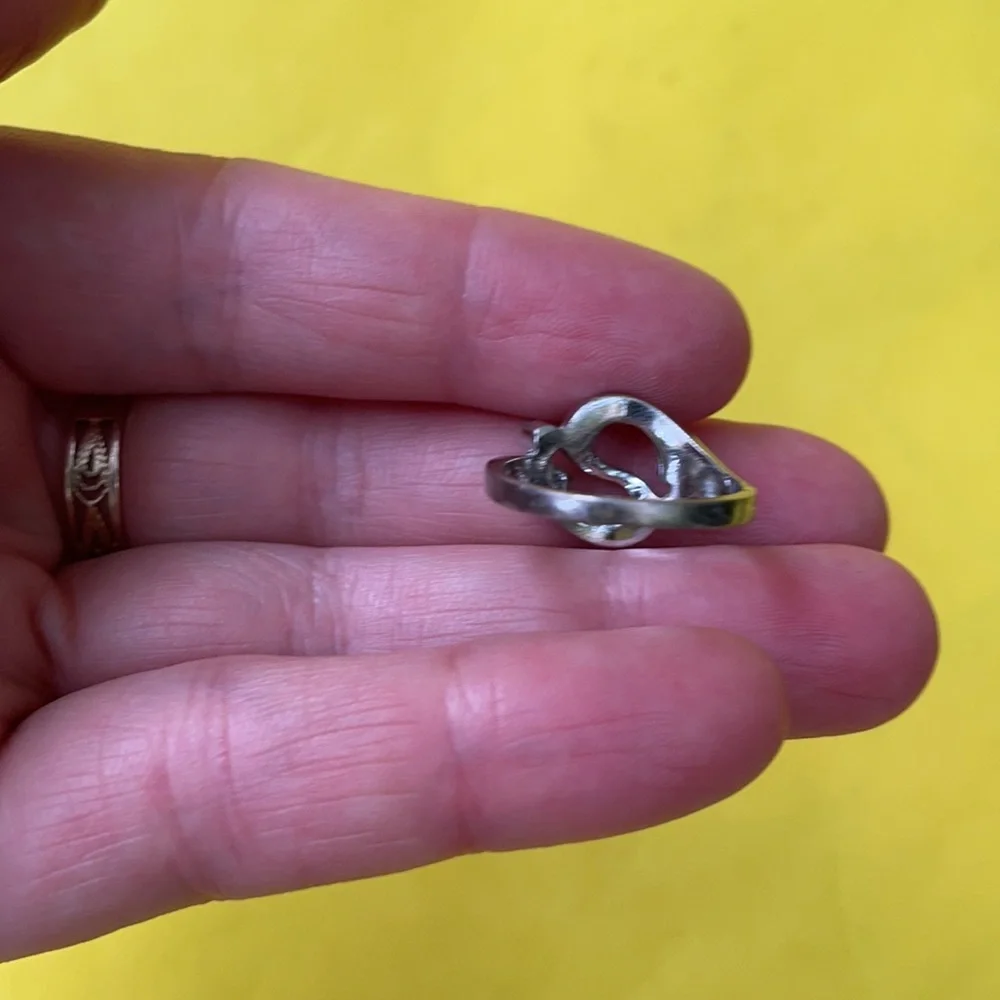 Antique sterling silver ring with Marcasite and genuine crystals